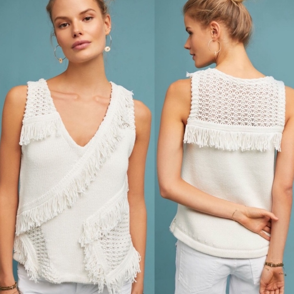 Anthropologie Pacific Fringed Sweater